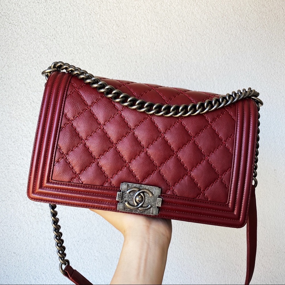 Chanel Quilted Double Stitch New Medium Boy